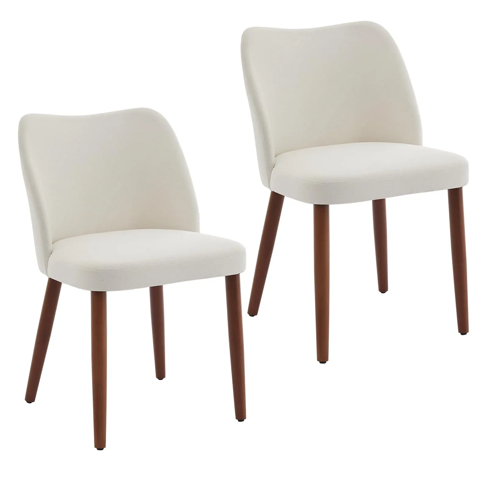 【GARVEE】Set of 2 Modern Dining Chairs – Linen Upholstery, Ergonomic Backrest, Rubberwood Legs, and Padded Seats – for Kitchen, Living Room, or Restaurant Use