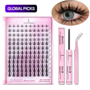 Individual Lash Extension Kit, 1 Box Mixed Length False Eyelashes Extensions with Bond and Seal & Tweezers, Professional Eye Makeup Accessories for Women, Cosmetic #TOP PICKS