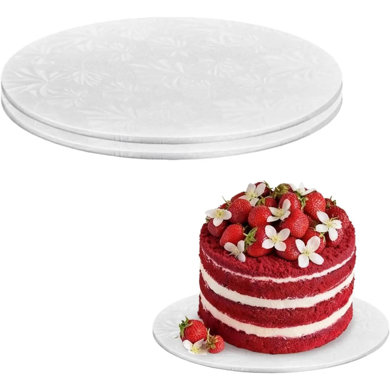 2 count Cake Drums, 1/4 Inch Thick 10 Inch Round Cake Boards, White, Professional Quality Cake Cardboards, Card Base, Cake Mat