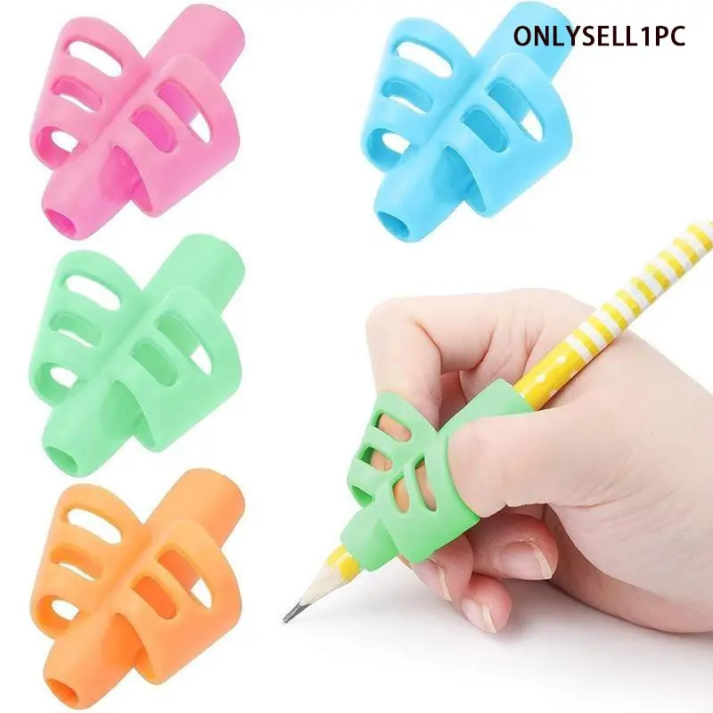 Silicone Pencil Holder Handle Two-Finger Design, Corrects Writing Posture, Ideal for Kids, Writing Aid Tool, Study Tool, School Office Supplies