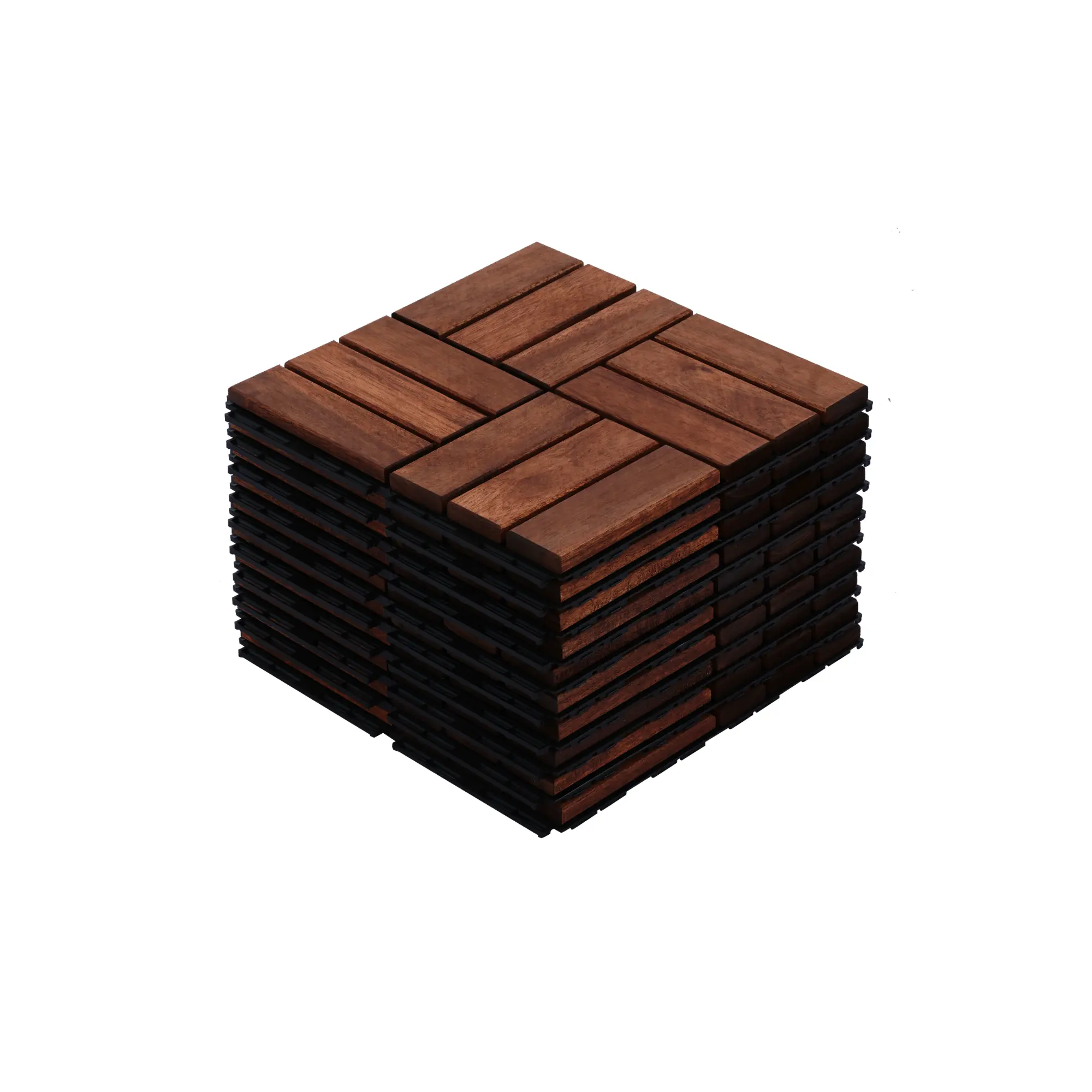 ARCH Acacia Wood Interlocking Deck Tiles - 10PCS 12x12in Checker Pattern Brown Hardwood, Decorative Easy-Install Outdoor Flooring for Patio, Pool Sides, Gardens, Long-Lasting Beauty Home Improvement Supply, Easy Diy Installation
