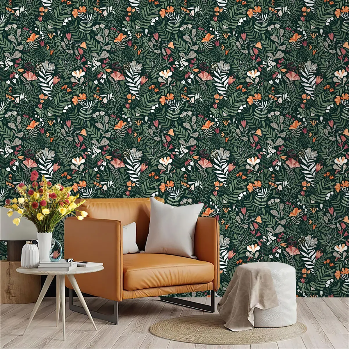 Vintage Tropical Rainforest Wallpaper, PVC Mould-Proof, Deep Background, Easy Peel-And-Stick, Living Room Decor, Kitchen, Bedroom