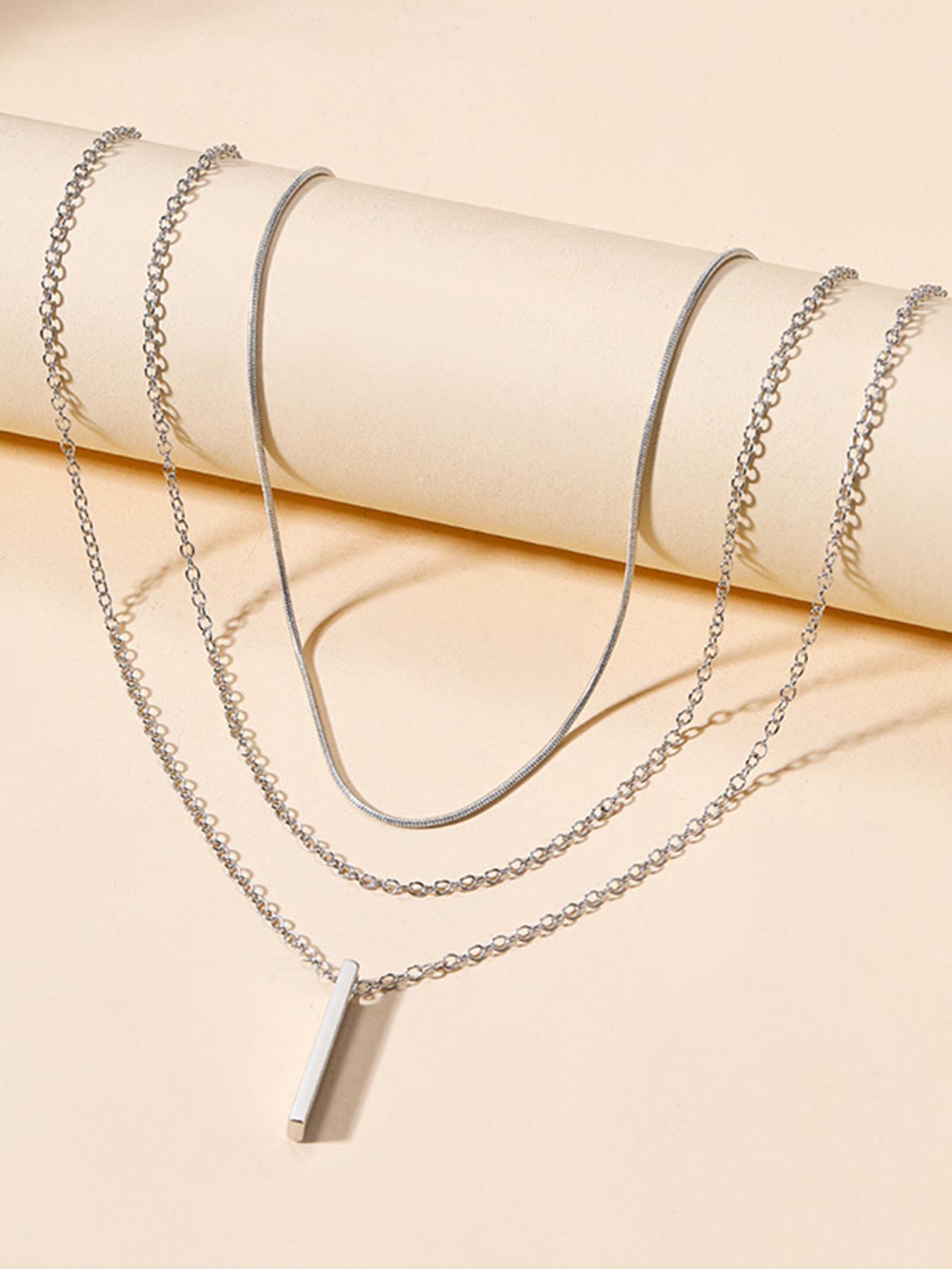 Women's Elegant Minimalist Layered Necklace, Trendy Exquisite Pendant Necklace, Exquisite Chain Jewelry, Chic Gorgeous Jewelry As Gift for Girlfriend