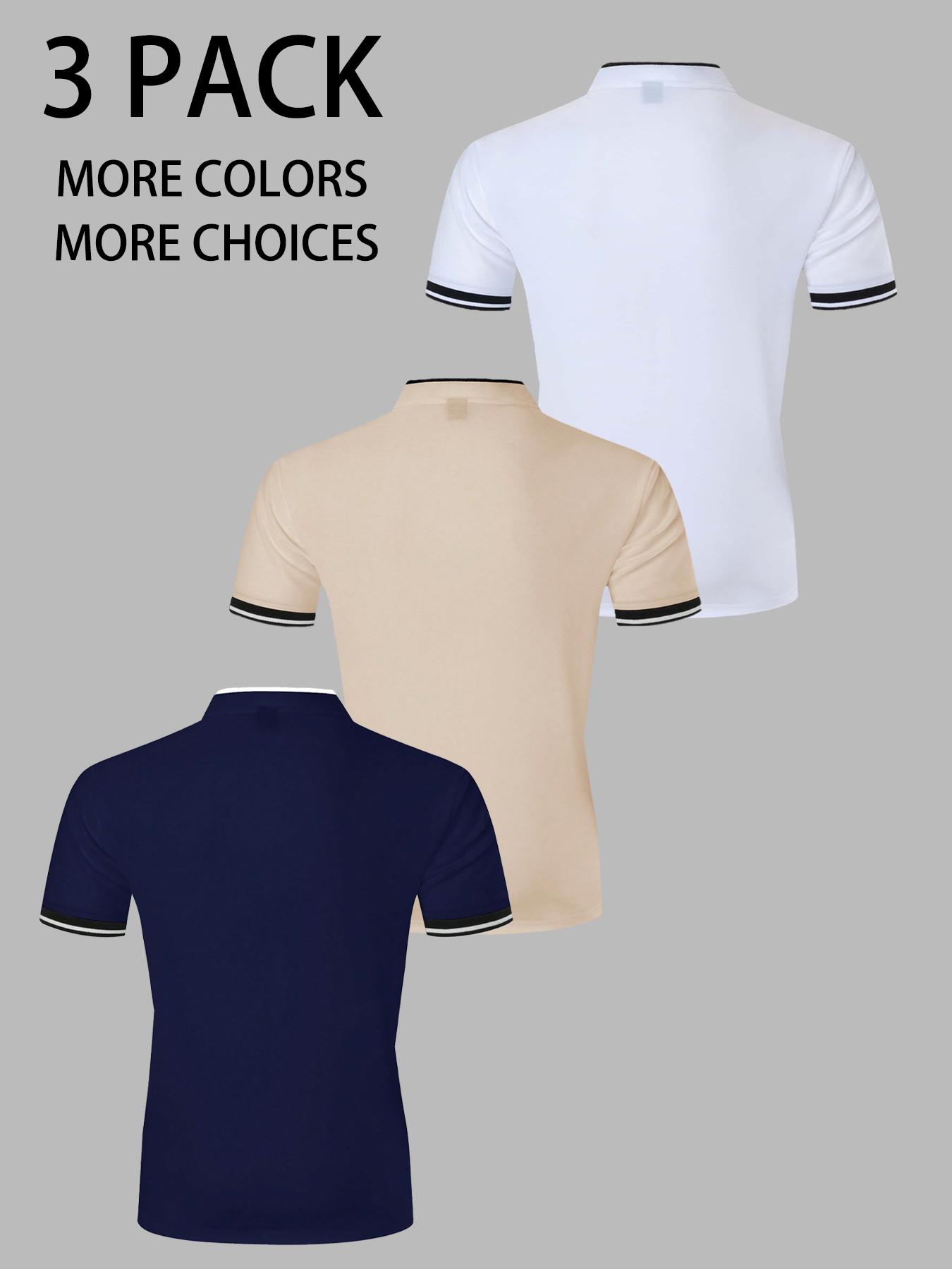 Men's Colorblock Short Sleeve Polo Shirt, Polo Tees, Regular Fit Casual Fashion Comfy Top for Summer, Men's Clothes for Daily Wear, Gamis