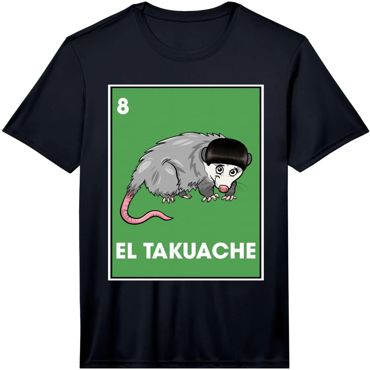 Men's El Takuache Cuhh Mexican Cuh Opossum Funny Performance T-Shirt, Classic Streetwear Short-Sleeve Top with Relaxed Fit