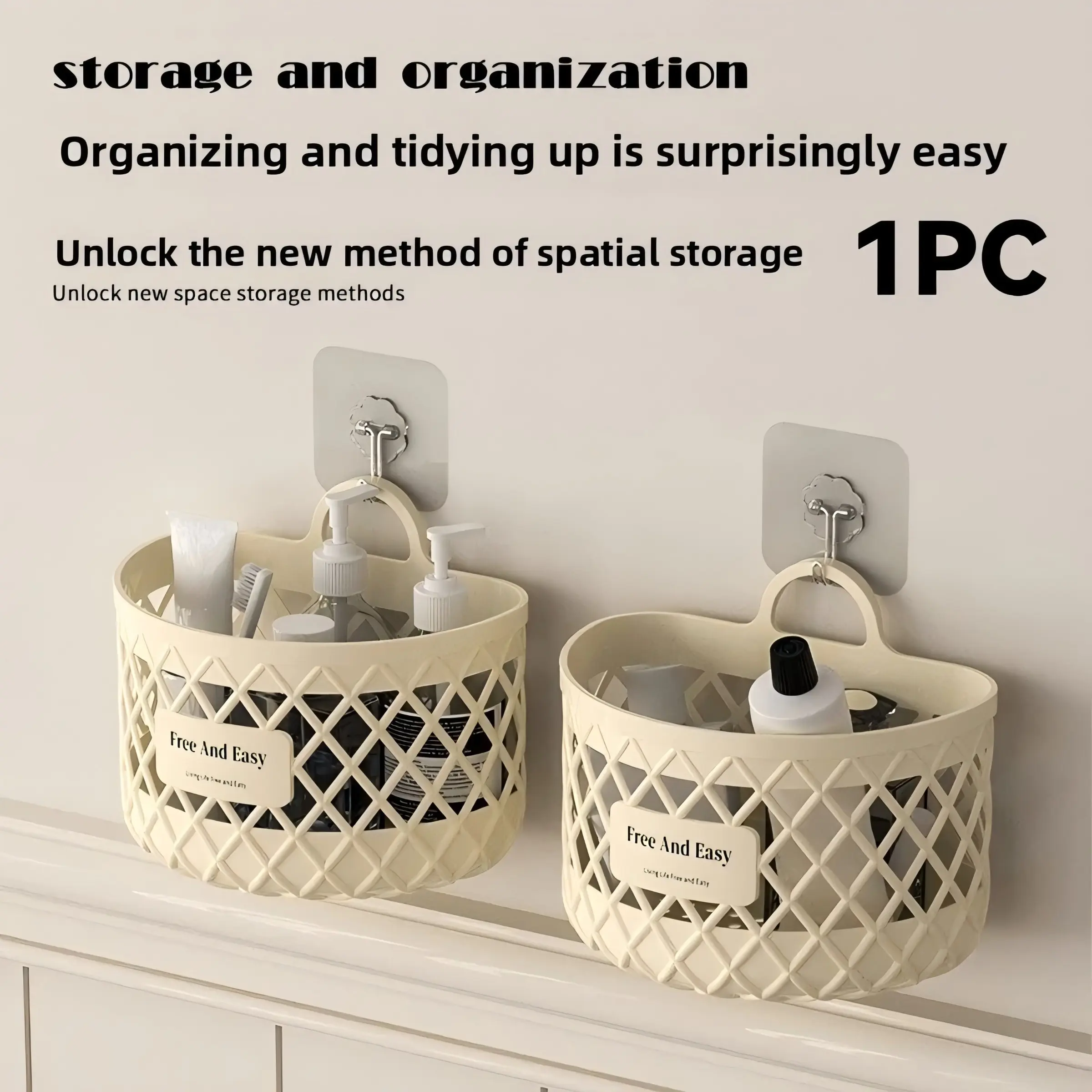 Bathroom Hanging Shelf Multi - Function Organizer Kitchen Over Door Multi Purpose Storage Basket Shower Caddy for Bathroom Vanity Dorm Closet Space Saving Storage Solution