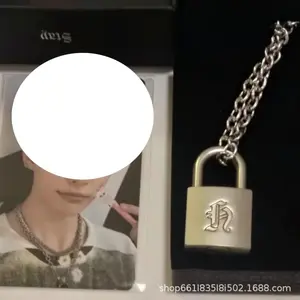 Ashionable Creative Metal Lock Necklace Same As Huang Xuanchen'S Style New Punk Necklace Men Women Jewelry Fans Gifts