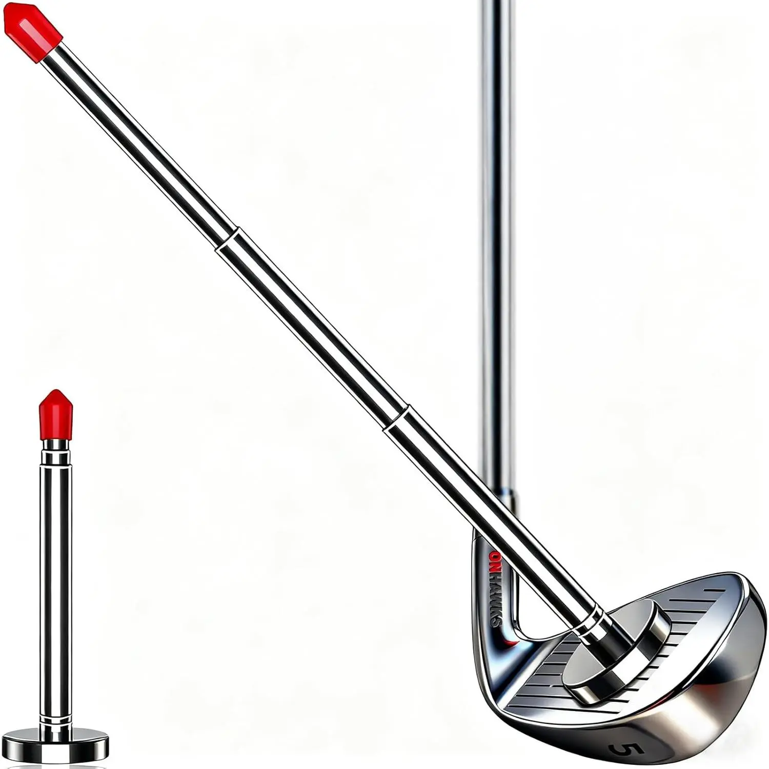 Golf Alignment Rods - Club Alignment Sticks with Telescopic  Corrector Trainer Aid Tools Help Visualize and  Your Golf Shots Club,Swing Aim Practice Accessories Golf Gifts