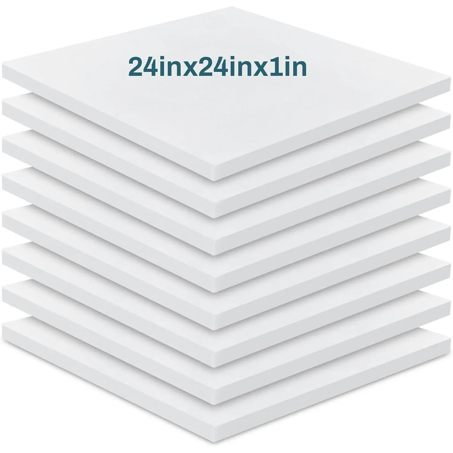 8 Pack 1" x 24" x 24" Upholstery High Density Foam Cushion 50 ILD Replacement Square Cut to Size Foam Couch or Commercial Dinning Chair Couches Chair Padding DIY Projects