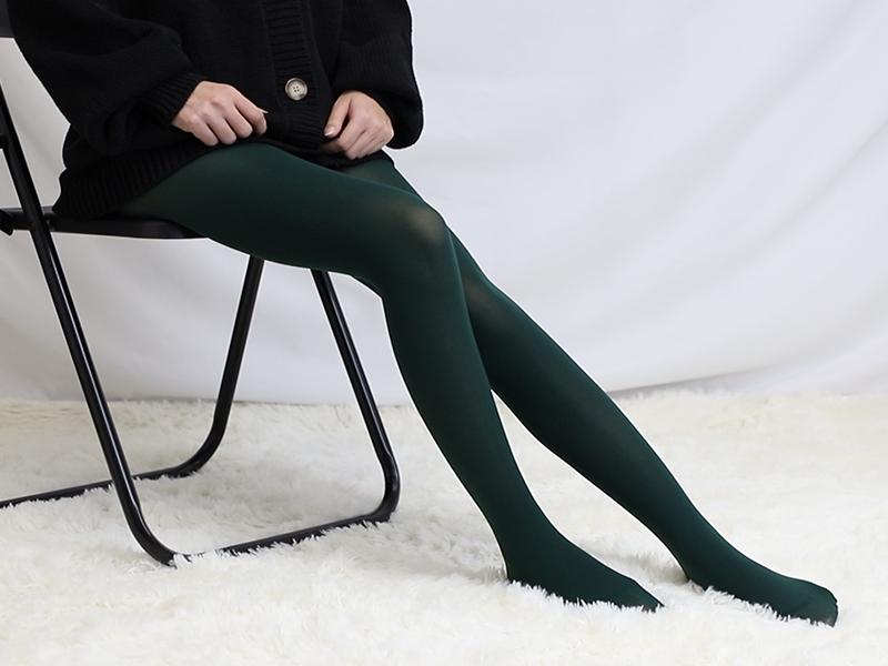 Women's 80D Opaque Tights Pantyhose, High Waist Soft Stockings, Solid Black Cute Tights (19 Colors)