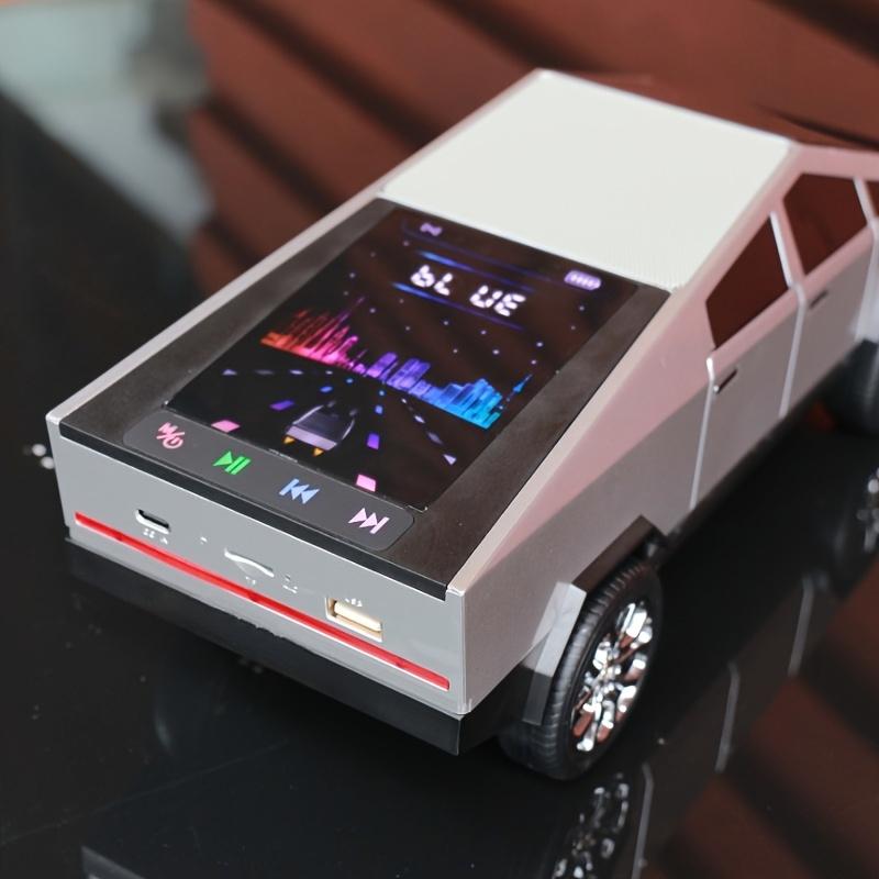 2026 personalized truck model speaker, dynamic color screen subwoofer wireless Bluetooth speaker, designed for car/truck/home/vehicle/party/outdoor model cars, suitable for various scenarios, Type-C interface, FM/TV tuner compatibility
