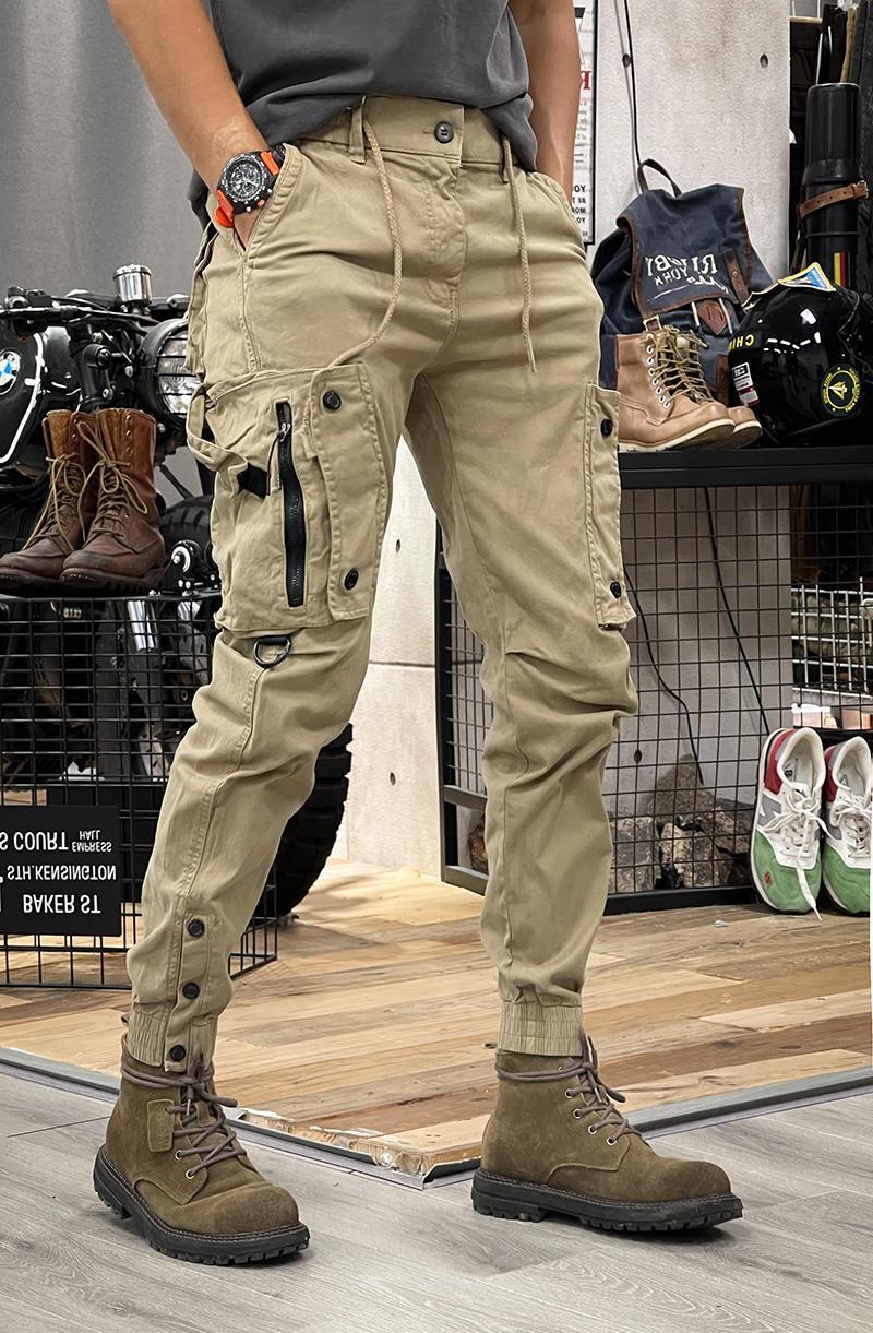 Spring and Autumn American workwear pants for men, straight leg functional outdoor tactical casual pants for men, leg tied pants for men Spring and Autumn American workwear pants for men, straight leg functional outdoor tactical casual pants for men, leg tied pants for men