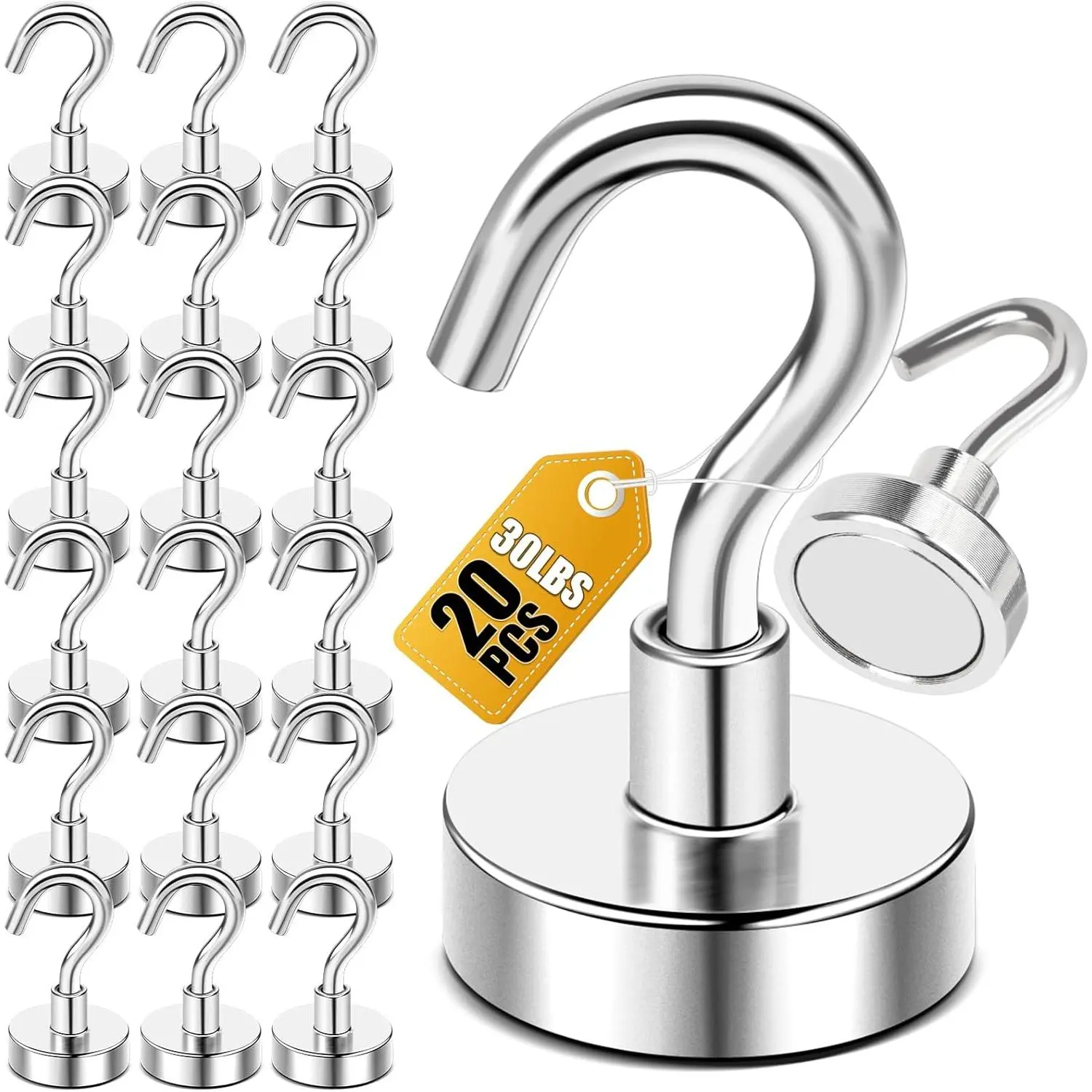 20pcs 30lbs+ Cruise 2026 Hook| Neodymium Duty Magnets Ship Cabins Refrigerator Fridge Classroom Beach Grills Home Tool