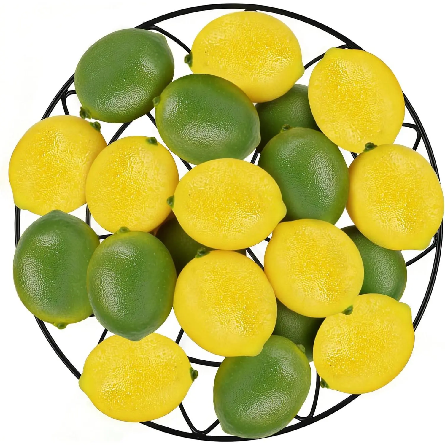 20PCS Yellow Green Artificial Fake Lemons, Matte Finish Decorative Fruit for Kitchen Fruit Bowl, Table Centerpiece and Photography Decor