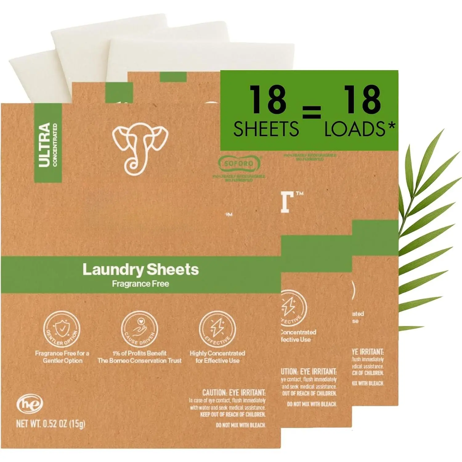 Laundry Detergent Sheets,  Free,   Laundry Sheets,  Based, Tough  Stains, Gentle  , Compatible with HE & Any Washing Machine, 6 Sheet, 3 Pack