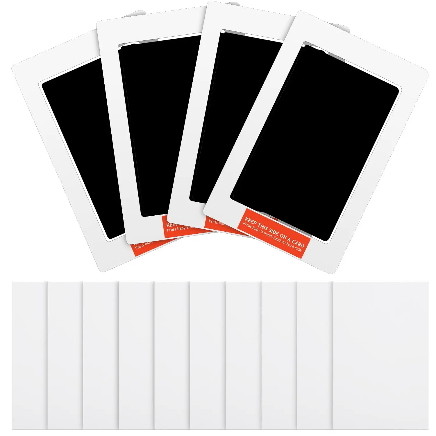 Outus 14 Pcs Paw Print Kit for Dogs No Mess Ink Pad Pet Memorial Newborn Footprint Impression Kit for Pets 4 Inkless Pads with 10 Blank Cards(3 x 5 Inch,Black)