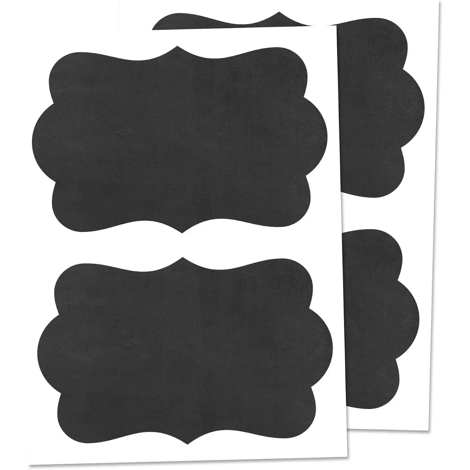 50 Pack, Large Chalkboard Labels Stickers - Cloud Design, 6" x 4" | Erasable and