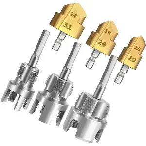 6-Piece Professional Pipe Threading & Reamer Tool Combo, Commercial Grade Heavy Duty Die Set for Construction & Plumbing Projects, High-Efficiency Thread Maker for PVC, PPR & MPP Pipes, Bulk Supply for Contractors