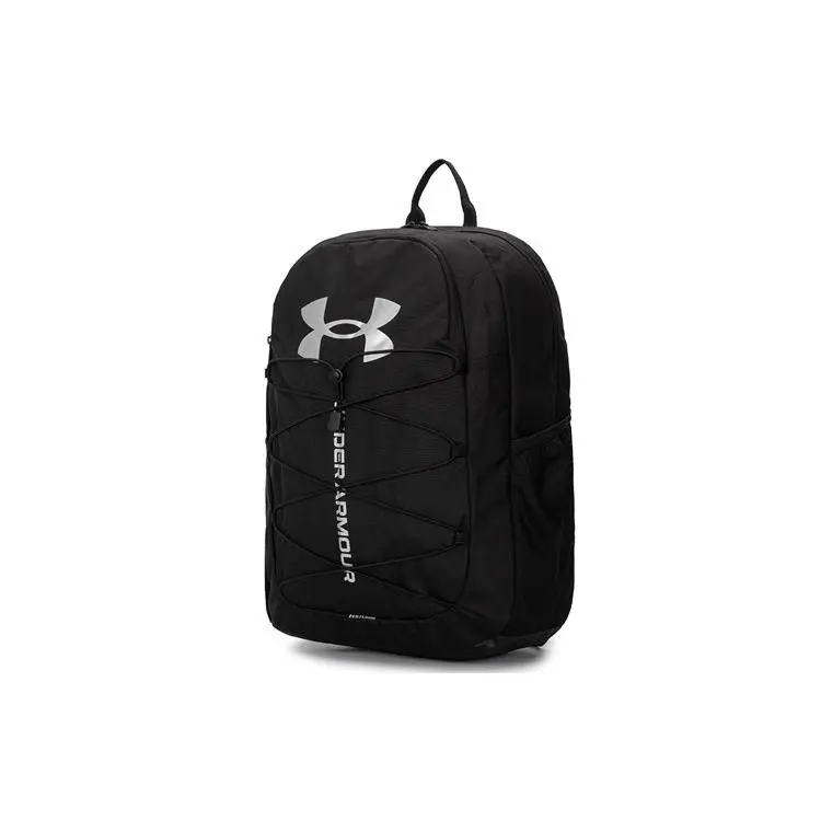 Under Armour Hustle Sport Backpack for Students and Adults – Casual Polyester Dual-Use Unisex Black Backpack
