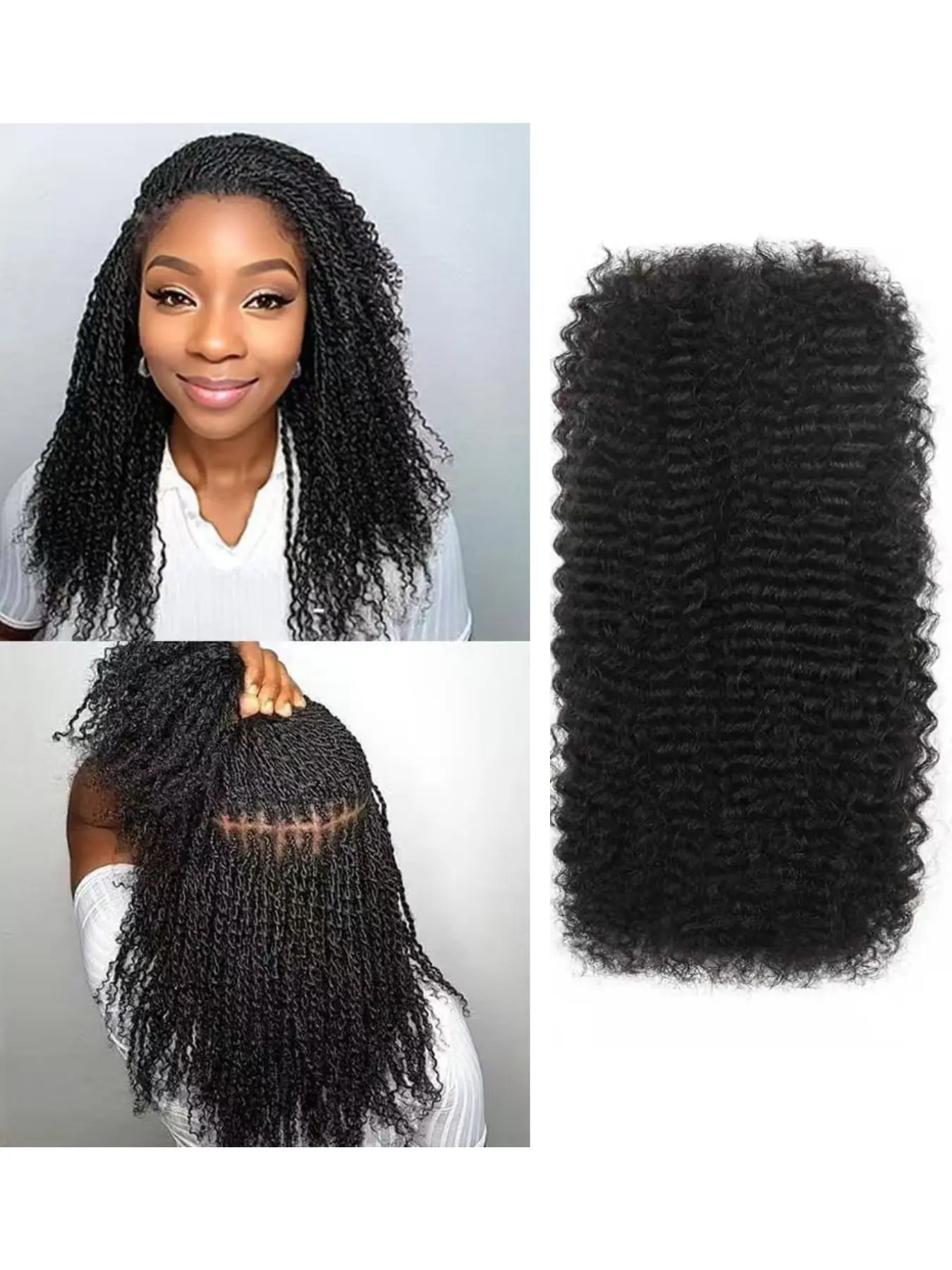 Afro Kinky Bulk Human Hair 50g Pack For Braiding, 100% Human Hair Curly Braiding Extensions 18-26 Inch Natural Black Hair, Soft Fluffy Texture No Shedding, Perfect For Box Braids, Twist Styles And Protective Hairstyles