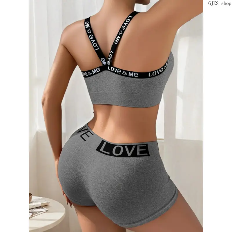 Women's Wireless 2-Piece Seamless Lingerie Set - Airy Soft Fabric Bralette with Comfortable Coverage Cut & Full Chest Coverage Shorts, Breathable Casual Activities Everyday Underwear, Chic, Sweet, Bralette & Short Panties, Comfortable Coverage Bralette Cu