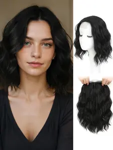 12 Inch Short Wavy Synthetic Hair Topper for Women, Breathable Lightweight Base, Natural Volume, Full Scalp Coverage Realistic Hairpiece