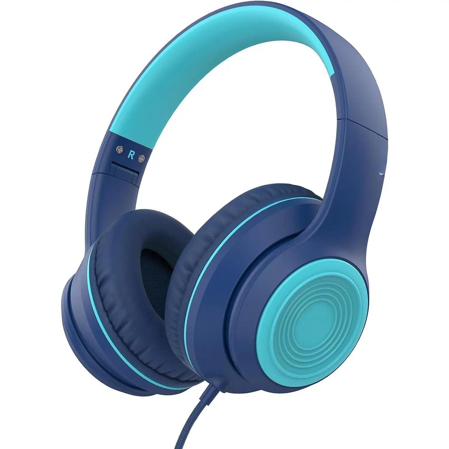 A8 Wired Over-Ear Headphones with Microphone, Lightweight Folding Portable Headset with 1.5M No- Cord, 3.5mm Plug in Headphones for Smartphone Tablet  MP3 / 4 (Blue)