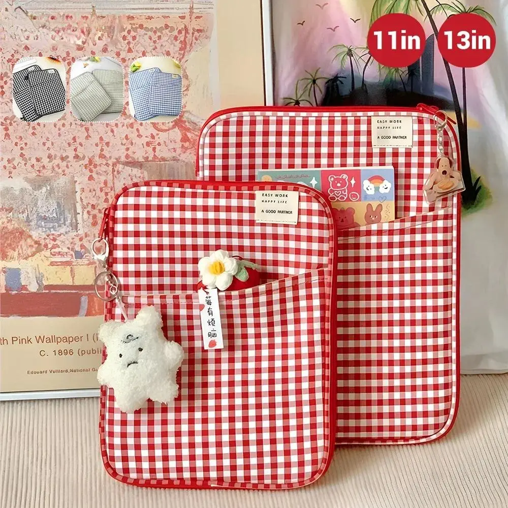 Unisex Zip Tablet Pouch, Polyester Shockproof Waterproof Sleeve Bag for 7.9-12.9 Inch iPad/Samsung/Xiaomi Devices, Available in 11in30x23x2/13in36x27x2 Sizes with Mesh Multi-Pockets