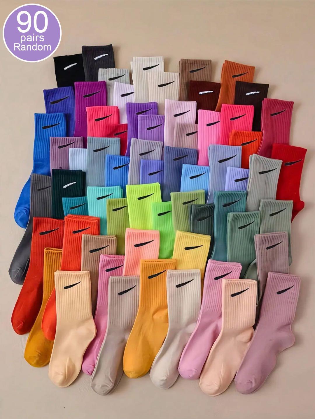 Random Color Women's Crew Socks, Casual Comfortable Breathable Mid-calf Socks for Daily Wear, Multipack Knit Socks for All Seasons, Underwear for Women