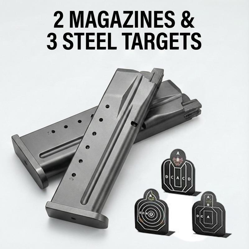 Shell Ejecting Desert Eagle Model Gun Set - Realistic Soft Bullet Toy with 120 Ammo, 2 Mags & Targets Complete Kit