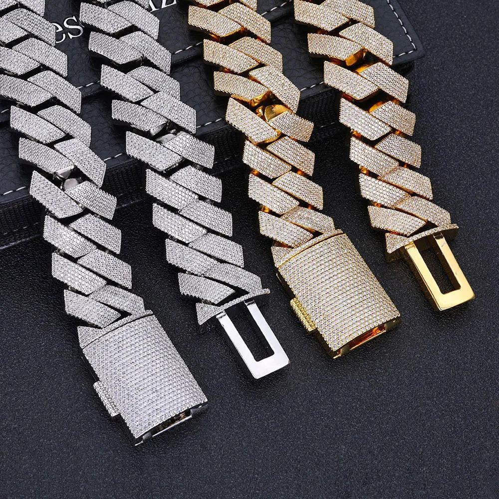 15mm Six rows Full Diamond Shap Cuban Chain Necklaces For Men Women Iced Out Chain Hip Hop Goth Jewelry Free Shipping