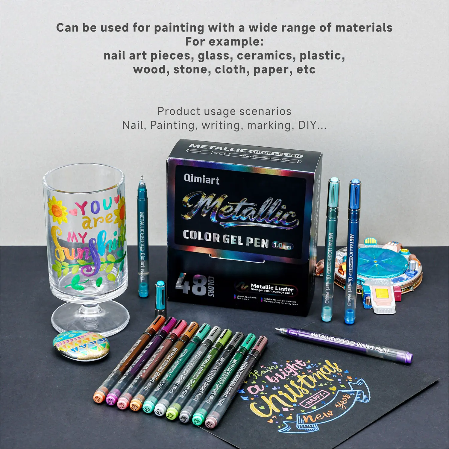 48-Color Acrylic Metal Paint Pens Set, 1.0mm Stainless Steel Tip, Smooth Ink Flow, Ideal for Various Surfaces, Art & Craft Supplies