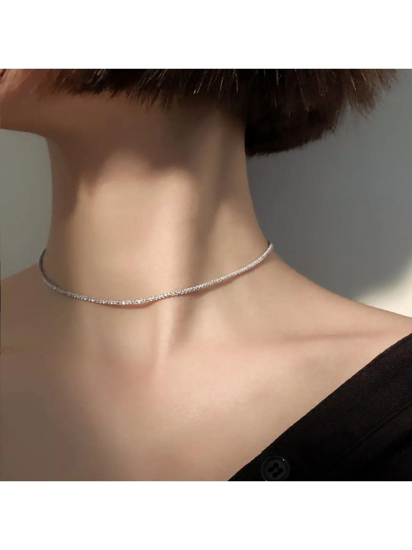 2 IN 1 S925 Sterling Silver Starry Sky Choker Bracelet for Women, Sparkling Dainty Tennis Chain Necklace, Hypoallergenic Minimalist Jewelry Perfect Birthday Gift for Her