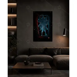 Dark Sci-Fi Canvas Poster, Futuristic City Mystery Figure Wall Art, Cyberpunk Style Decor for Living Room Bedroom Game Room Office,wall decor,poster.