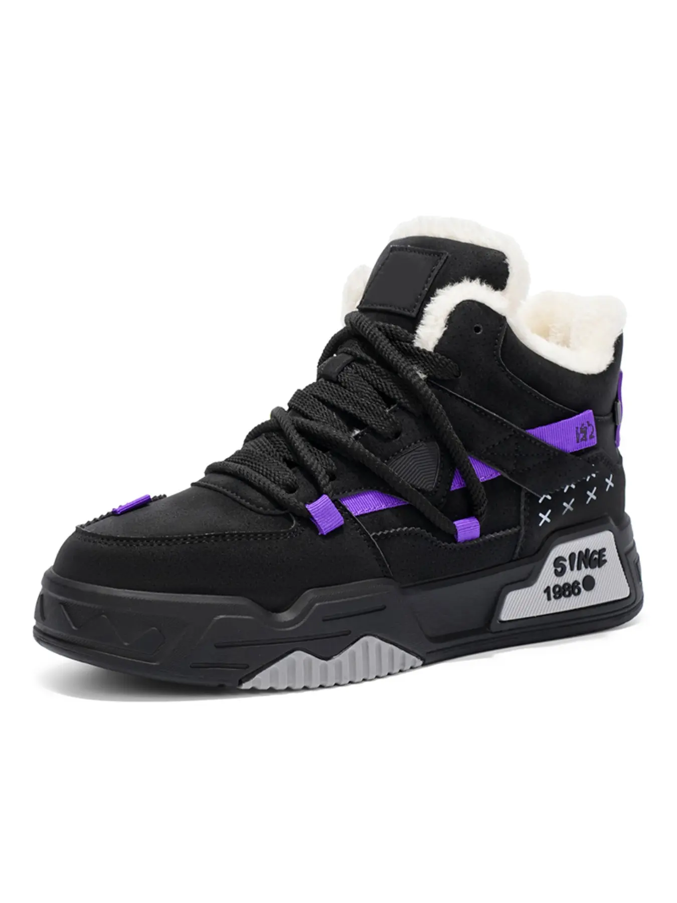 Men's Warm Fleece Lined High Top Platform Winter Athletic Skate Sneakers