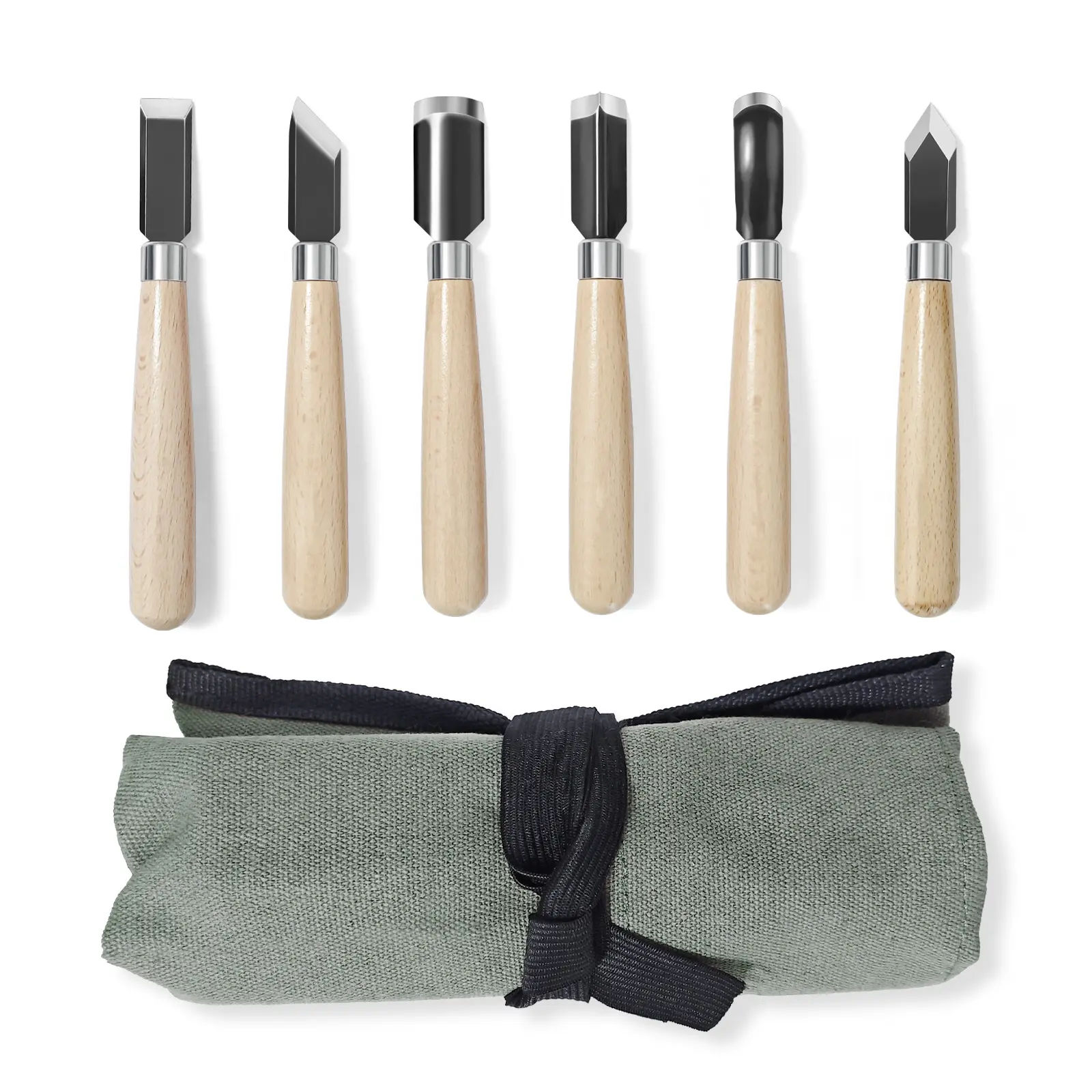 Wood Carving Tool Set - Chisel Set with Canvas Case, Wood Carving Chisels Set Woodworking for Adults, Wood Whittling Knives Tools Set for Beginners, Hobbyists and Professionals, Hand Tools