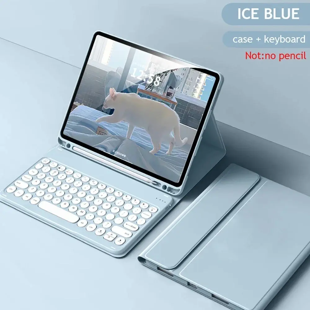 Bluetooth-compatible Keyboard Case for iPad 10th 11th 12th Generation and iPad Air 8th 7th 6th 5th 4th 2022 10.2 8th 7th Model, 10.9 Inch Magic Keyboard Cover for iPad Pro Air, PU Material, Slim & Durable Protective Cover