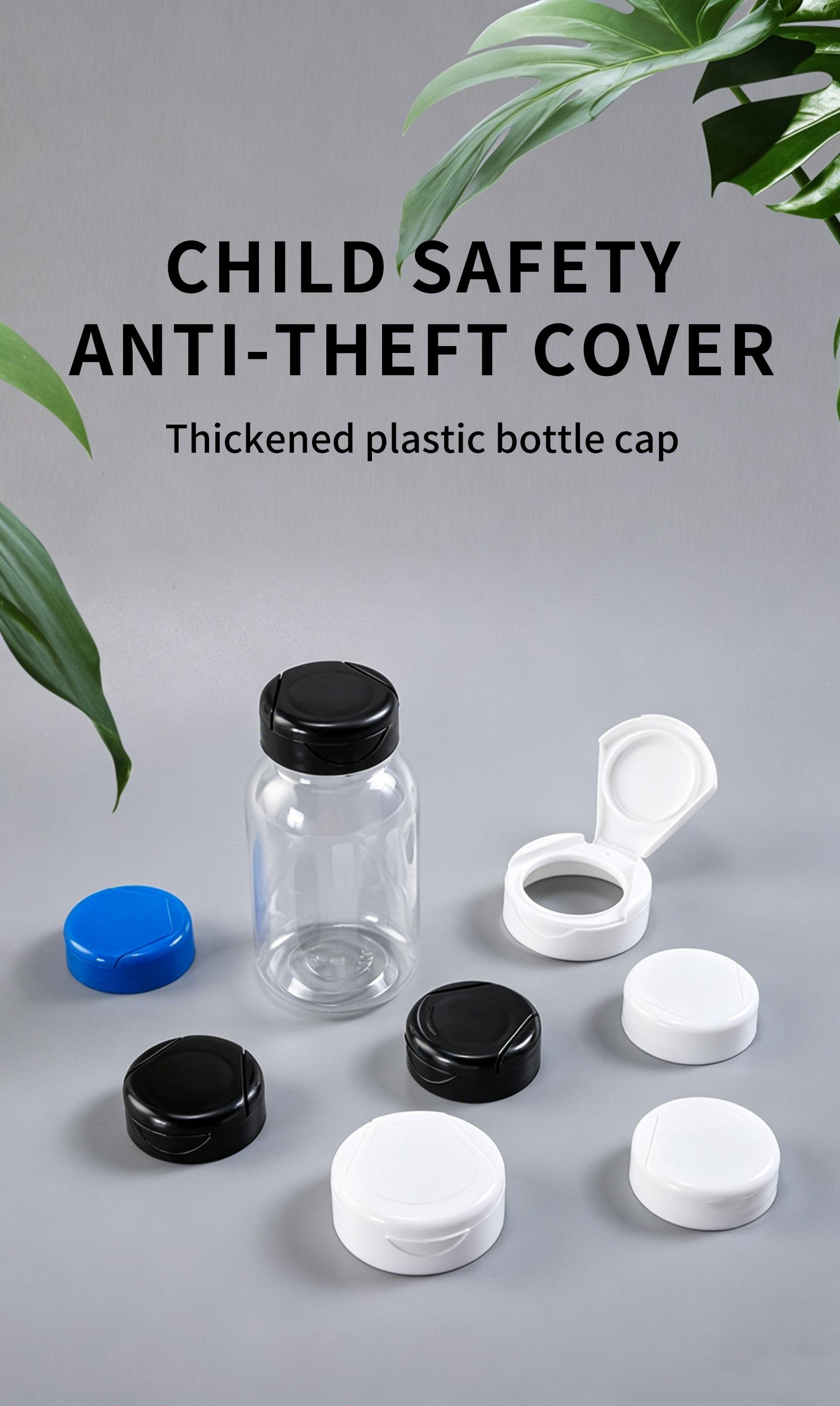 1.57" 1.85" 2.16" PP Plastic Flip Top Chewable Bottle Caps Leak-Proof Thickened Dispensing Caps for Health Supplement Capsules with Tin Organiser Canister