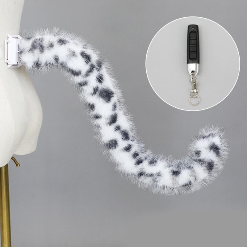 Lovely Plush Tail Cats Tail for Halloween Carnival Birthday Party Remote Control Wagging Tail Anime Cosplay Accessories