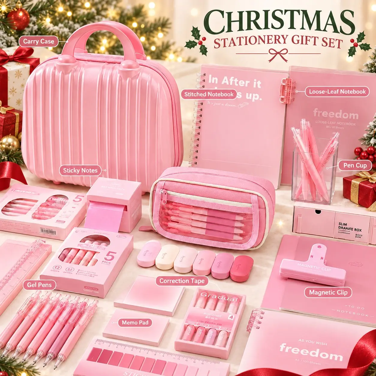 2026 Stationery Set with Portable Suitcase, Complete Learning Supplies Kit, School Supplies, Ideal Gift for Kids Teens, Perfect for Holidays & Events