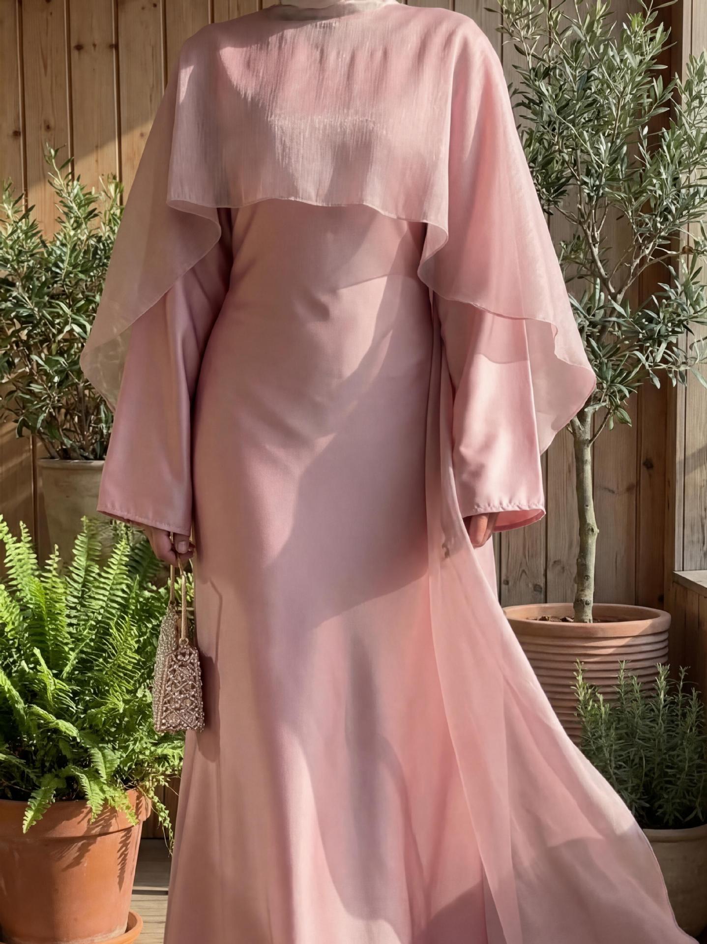 Dubai Cape Abaya Eid Djellaba Women Muslim Evening Dress Turkey Kaftan  Ramadan Islam Jalabiya Caftan Marocain Femme Robe Abayas - TikTok Shop