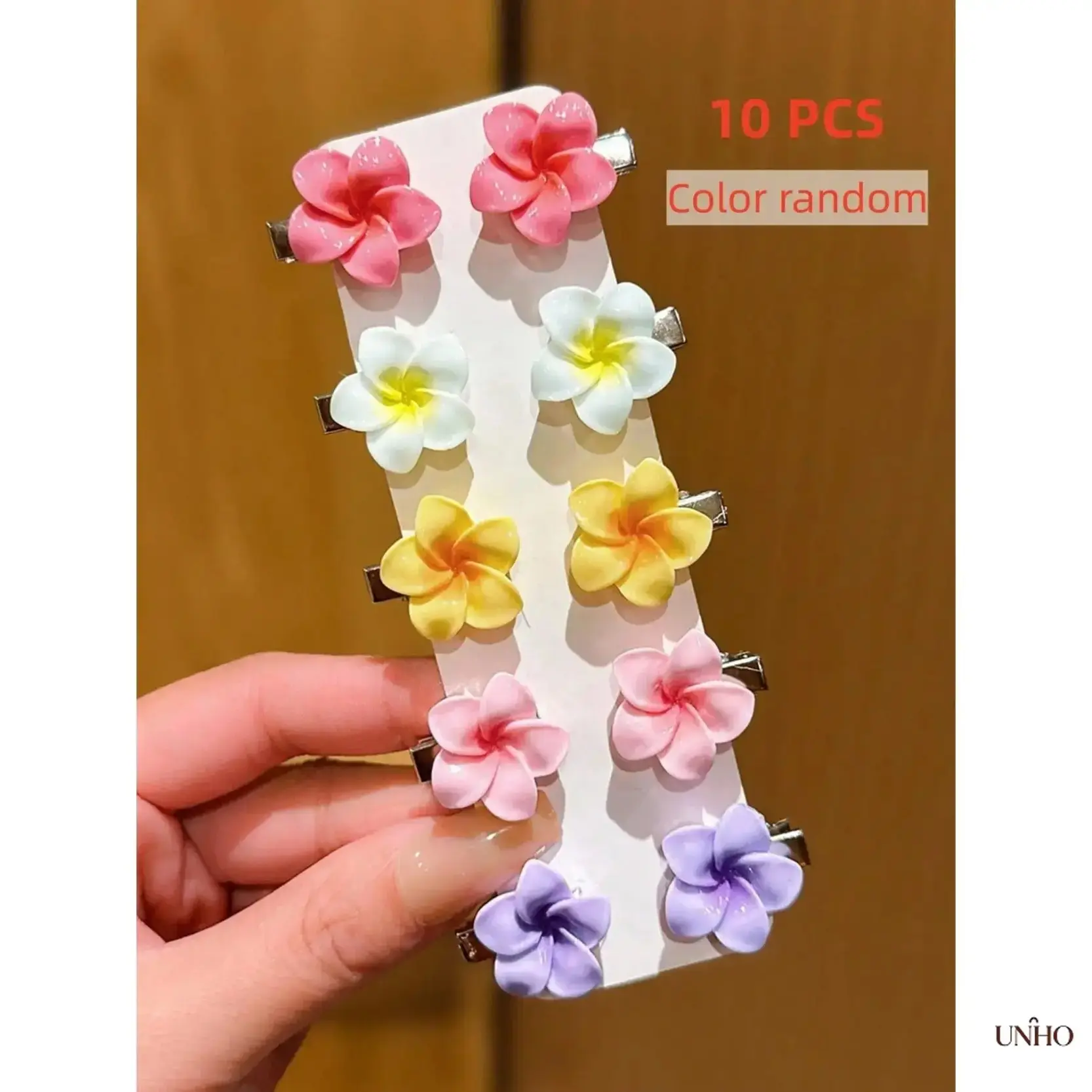 10Pcs Random Color Cute Floral Flat Hair Clips for Teens, Secure-Grip Mini Flower Barrettes, Lightweight DIY Bag Accessory, Ideal for School, Shopping, Casual Wear & Small Gifting