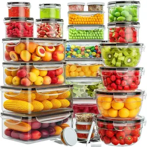 40Pcs Food Storage Containers Airtight (20 Containers+Lids),Leakproof Meal Prep Containers with Labels,Marker,Stackable,Reusable,BPA Free Set UtensilsTheSunbeamDressAB20Lumora Living