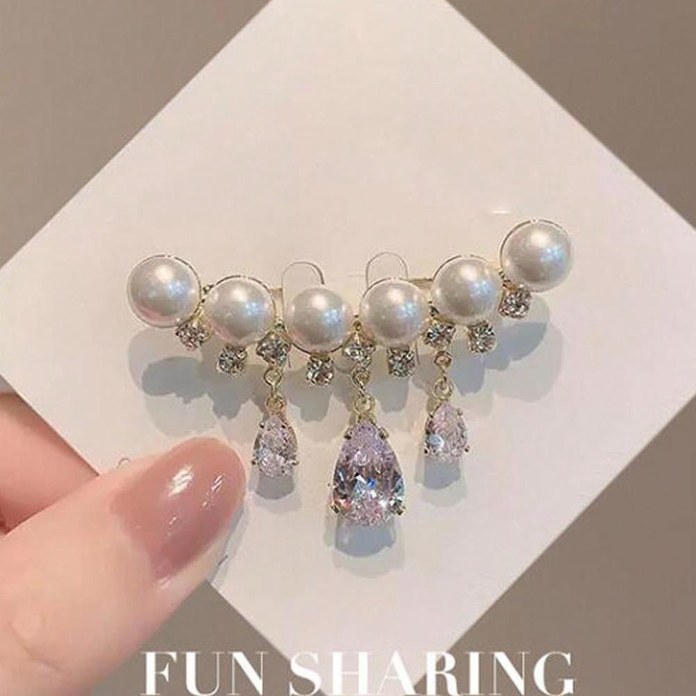 1 piece of high-end elegant faux pearl Bohemian style tassel brooch, delicate accessory for sweaters/suits, anti-revealing brooch for securing clothing, decorative brooch for women's dresses, clothing and bag accessory, backpack and school office decorati