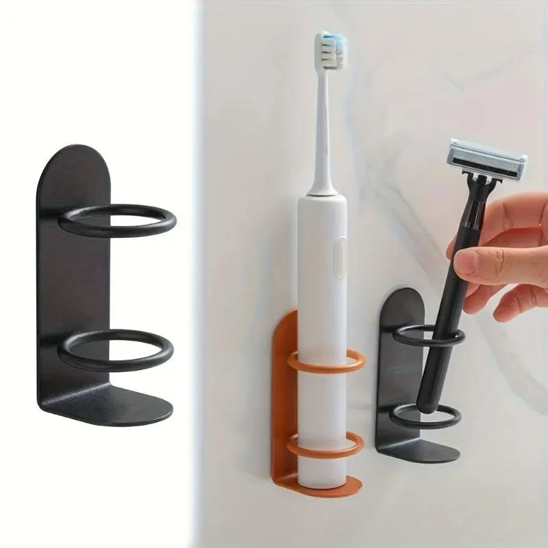 1pc Nordic Style Wall-Mounted Electric Toothbrush Holder, Random Color, Universal Bathroom and Restroom Storage Shelf, Compact and Practical, Durable Toiletry Organizer, Suitable for Toothbrushes and Makeup Tools