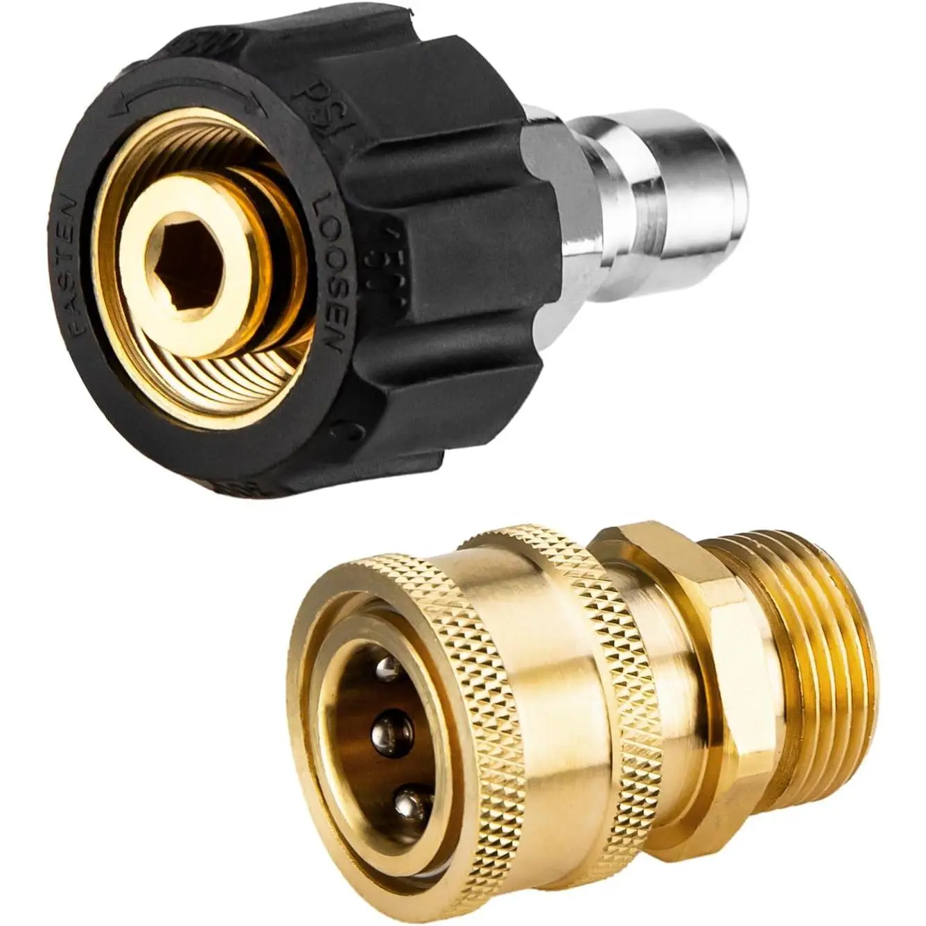 Washer Adapter Set, M22 14mm to 3/8 Inch Quick Connect | Quick Connect Kit, 2 count Power Washer Hose Quick Connect Adapter