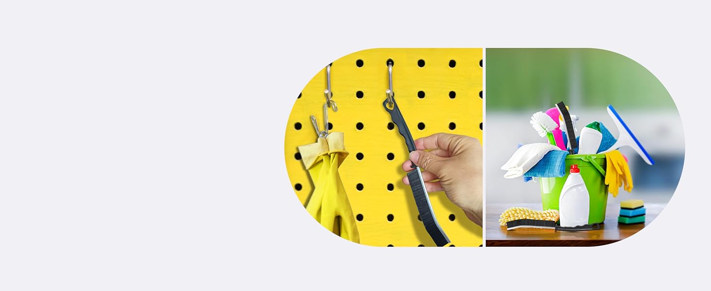 4TH Multi-Purpose Hard Bristle Crevice Cleaning Brush -Deep Reach Gap Cleaning Tool for Household Use -Versatile, Durable, Thin Brush to Clean Tight Spaces -4 Pcs, Black