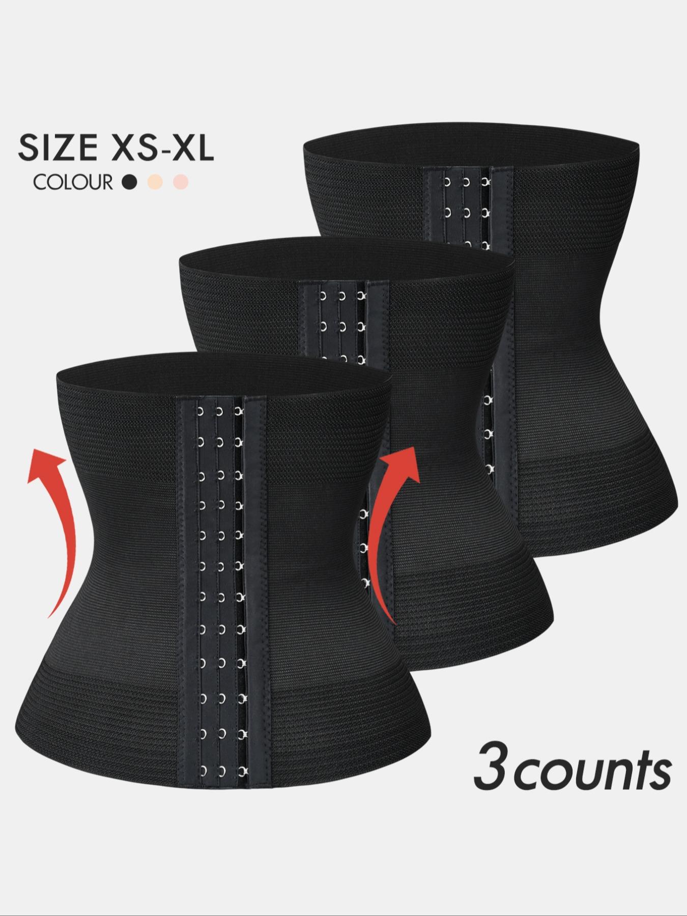 Women's Solid Hook & Eye Waist Trainer, Tummy Control Shaper, Waist Cincher for Postpartum Recovery & Weight Loss