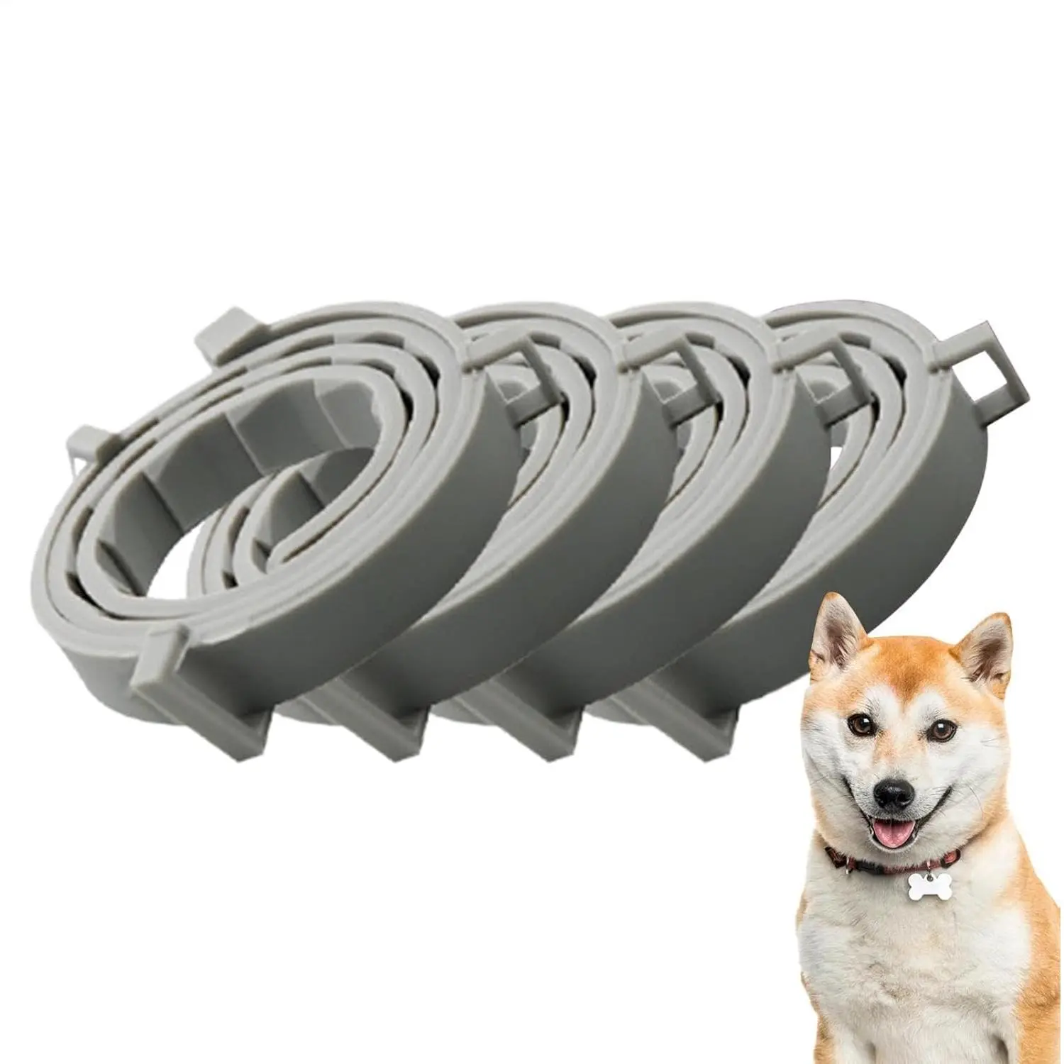 4PCS Adjustable Fit Pet Calming Collars for Dogs, Long-Lasting Thunder Relief, 25.61x0.79in, Tension & Separation Comfort Support, Festive Party Supplies Pet Gifts