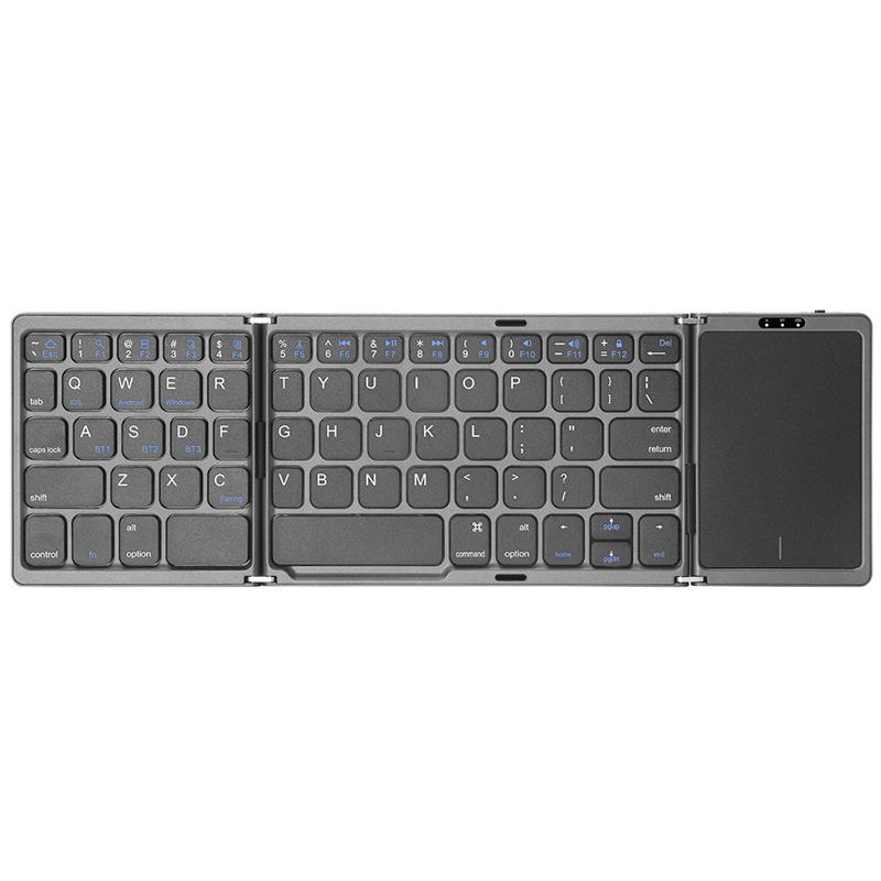 Foldable Keyboard Portable Ultra-thin Wireless Mini Bluetooth Keyboard with Touchpad Three-mode Three-channel Keyboard